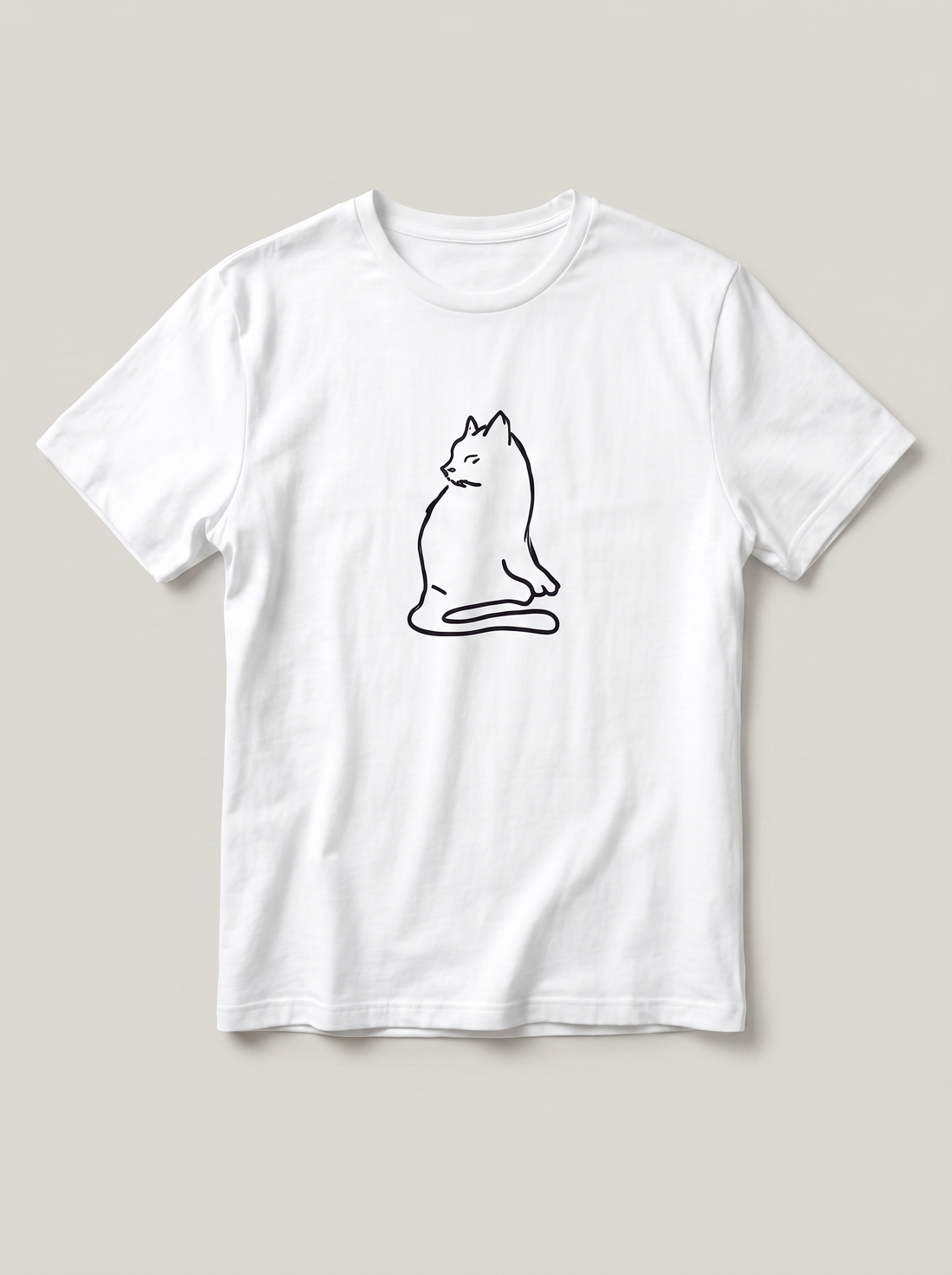 Cat Exclamation Symbol White T-Shirt - Classic Black variant product mockup