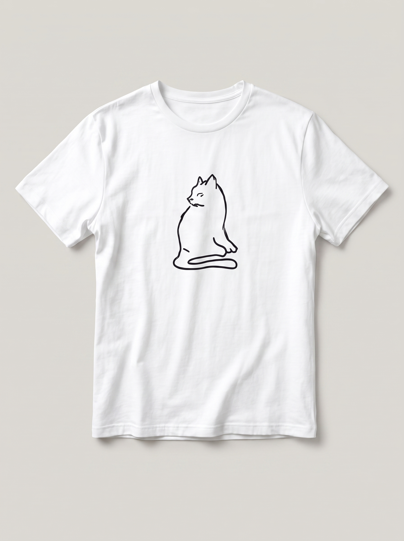Cat Exclamation Symbol White T-Shirt - Classic Black variant product mockup