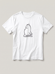 Cat Exclamation Symbol White T-Shirt - Classic Black variant product mockup