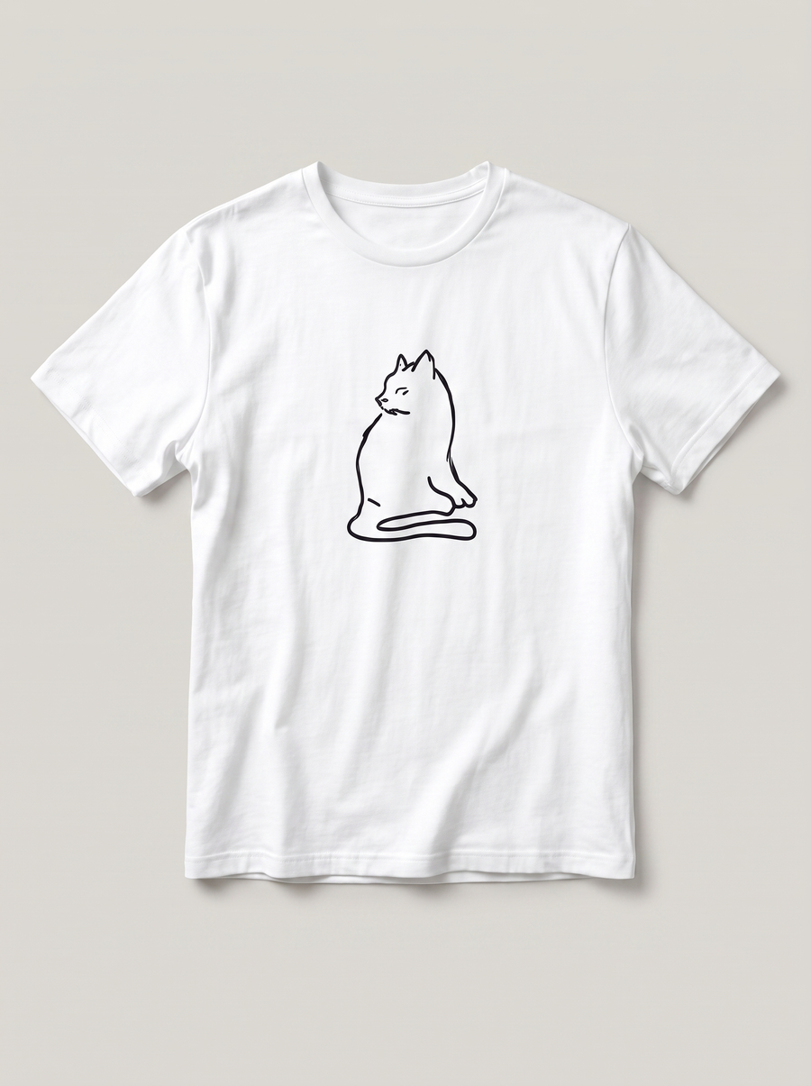 Cat Exclamation Symbol White T-Shirt - Classic Black variant product mockup