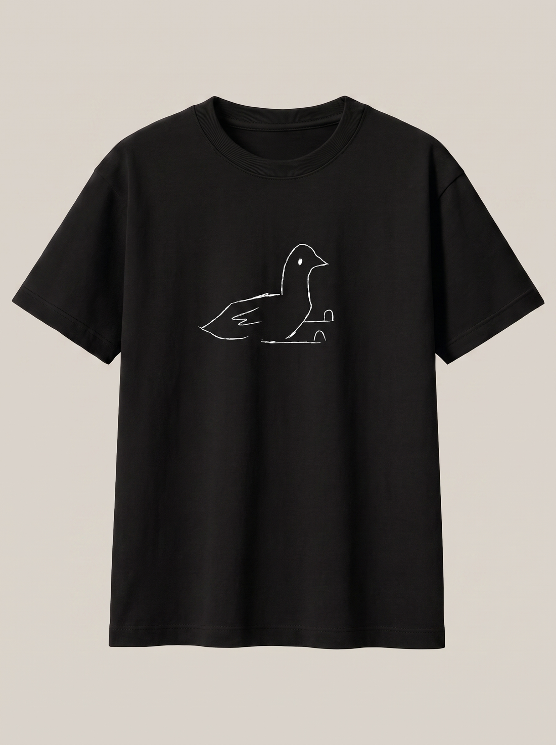 Duck Line Symbol Black T-Shirt - Classic Black variant product mockup
