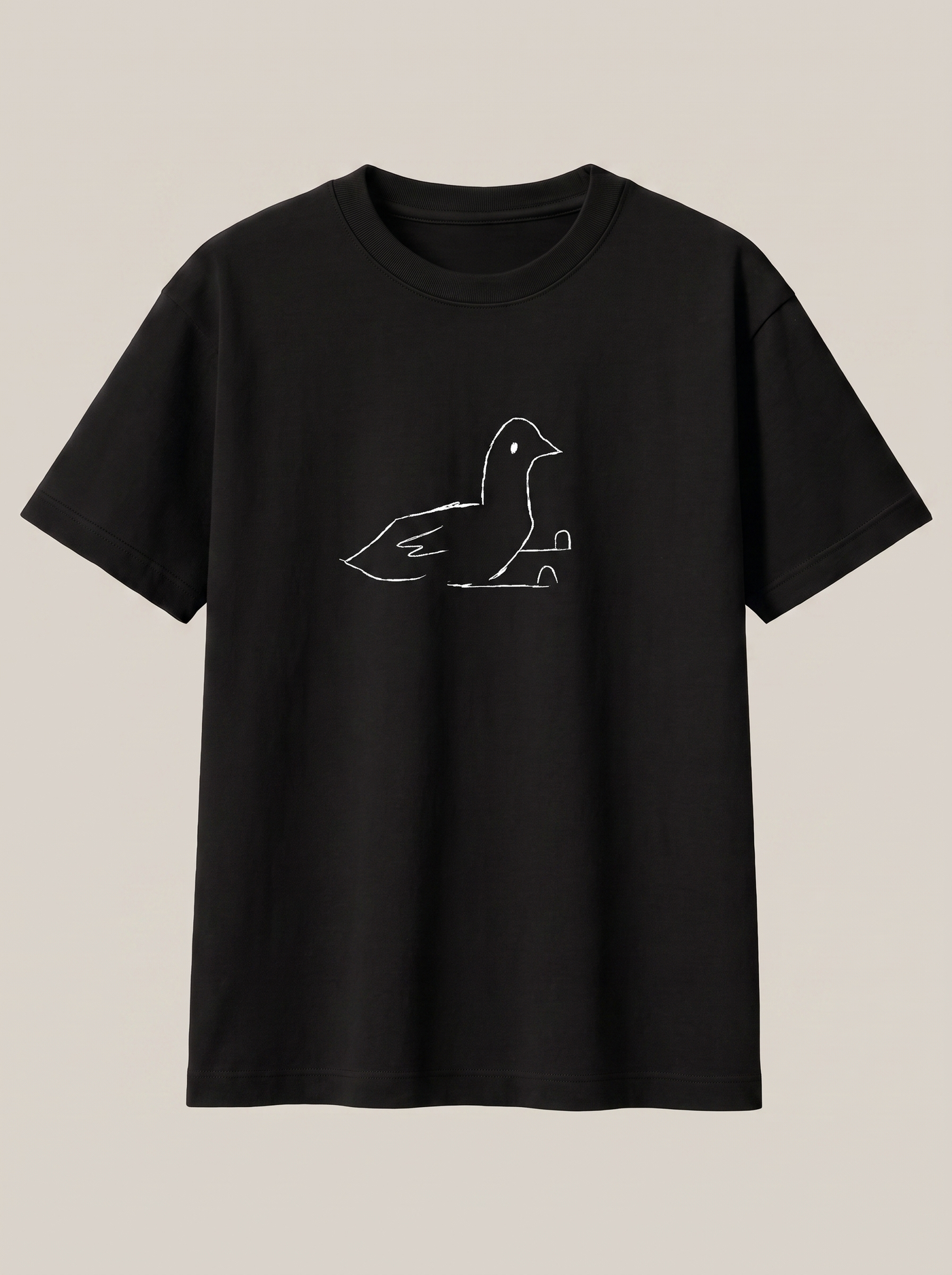 Duck Line Symbol Black T-Shirt - Classic Black variant product mockup