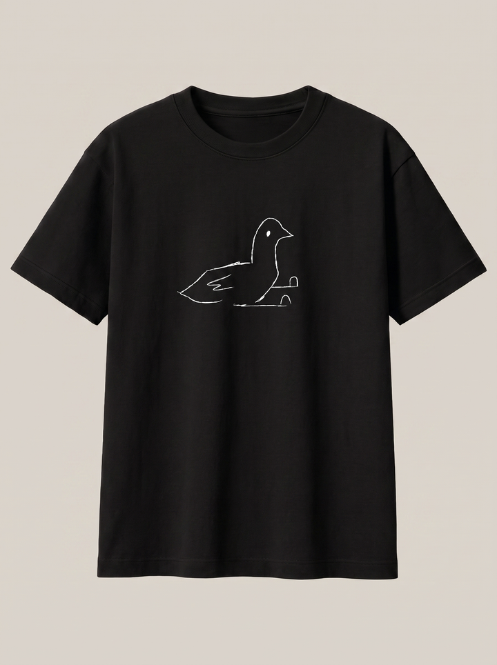 Duck Line Symbol Black T-Shirt - Classic Black variant product mockup
