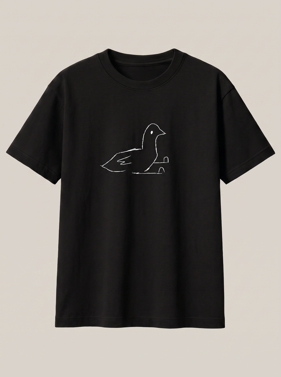 Duck Line Symbol Black T-Shirt - Classic Black variant product mockup
