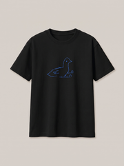 Duck Line Symbol Black T-Shirt - Cobalt Blue variant product mockup