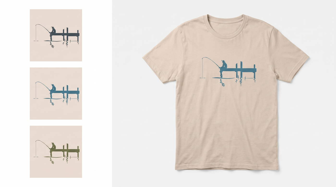 RUAH generated mockup - Fishing Dock Nature Beige T-Shirt