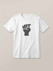 Hit Fist Graphic White T-Shirt - Charcoal Gray variant product mockup