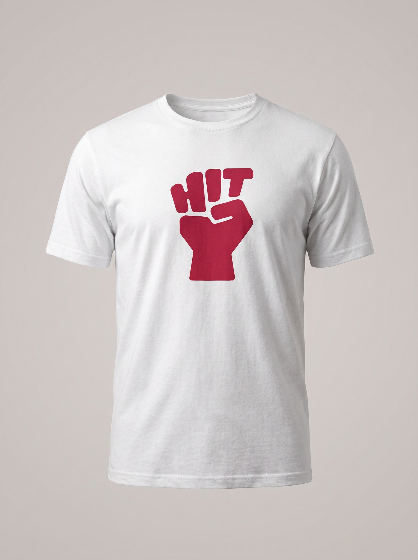 Hit Fist Graphic White T-Shirt - Crimson Red variant product mockup