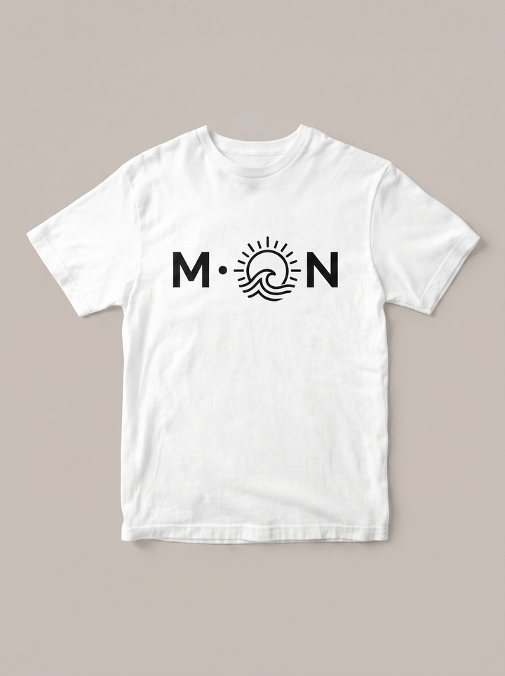 Moon Minimal Symbol White T-Shirt - Classic Black variant product mockup