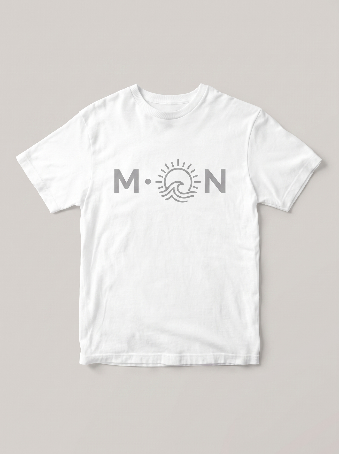Moon Minimal Symbol White T-Shirt - Silver Gray variant product mockup