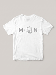 Moon Minimal Symbol White T-Shirt - Silver Gray variant product mockup