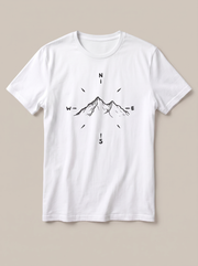 Mountain Compass Nature White T-Shirt - Classic Black variant product mockup