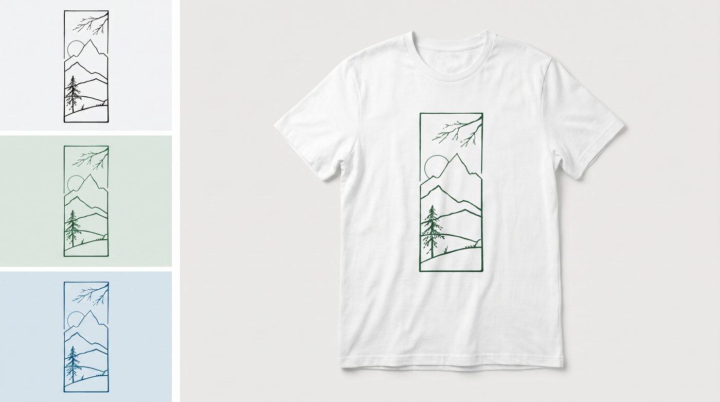 RUAH generated mockup - Mountain Window Nature White T-Shirt