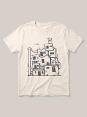 Stacked Houses Urban Cream T-Shirt - Muted Charcoal variant product mockup