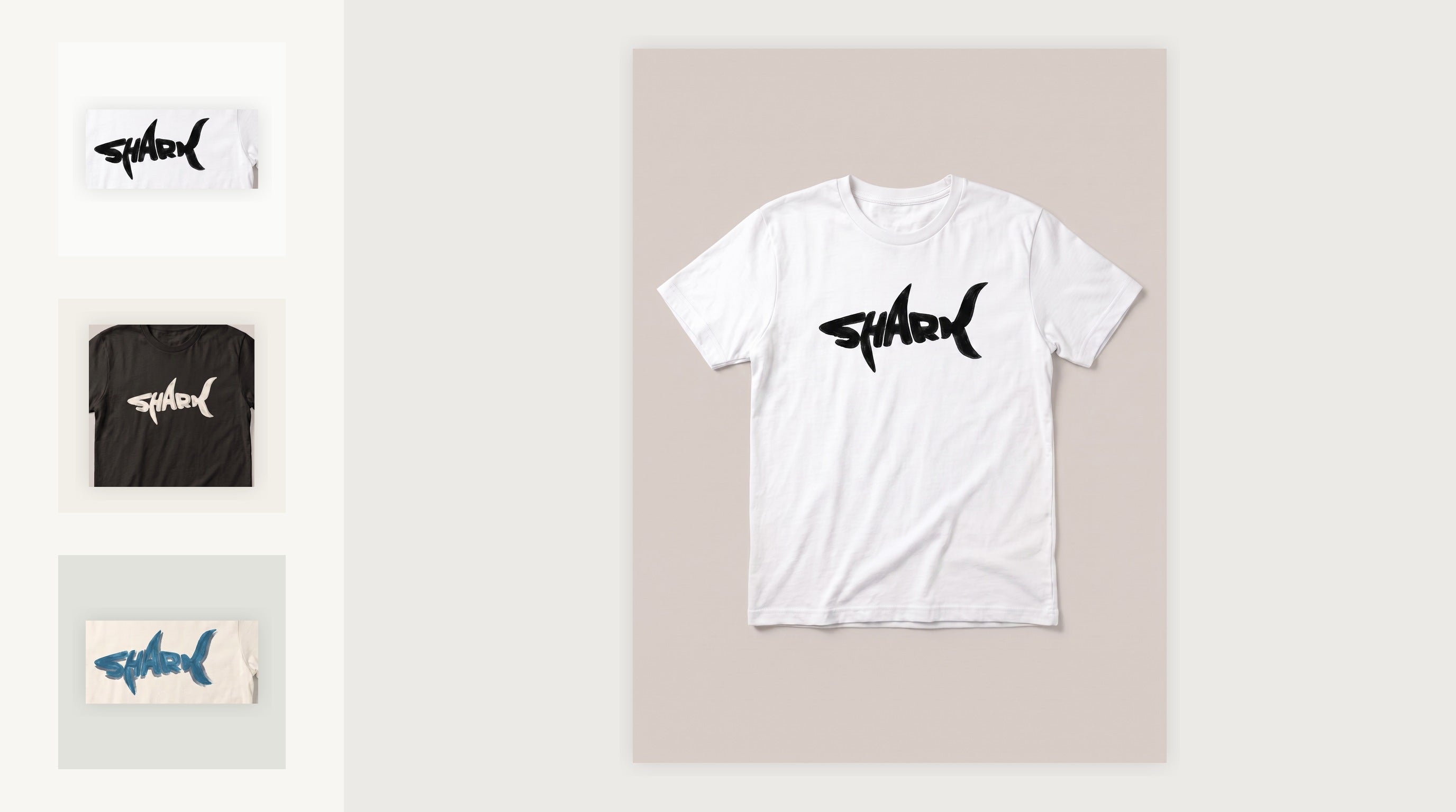 Shark Wordmark White T-Shirt leaderboard shirt