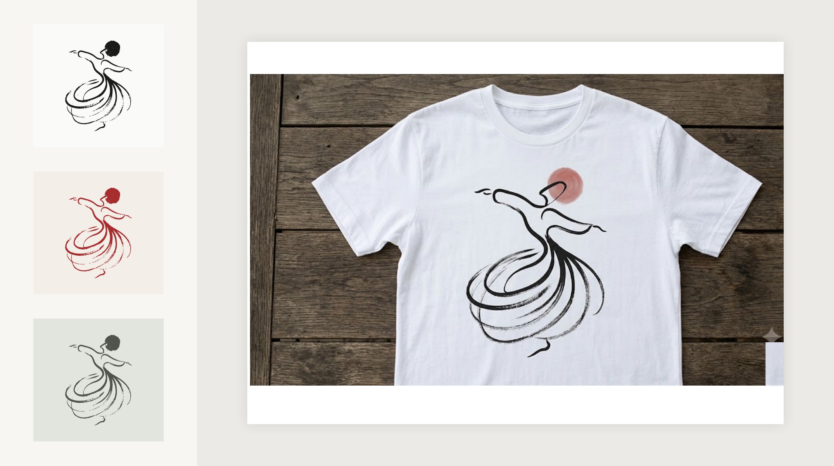 Sufi Whirl Red Sun White T-Shirt voting shirt